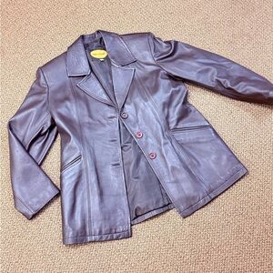POP's Leather‎ Elegant Dark Brown Leather Jacket/Blazer Xl